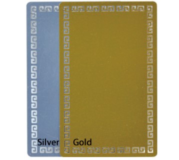GK1444  Pattern Edge Business Card Gold/Silver
