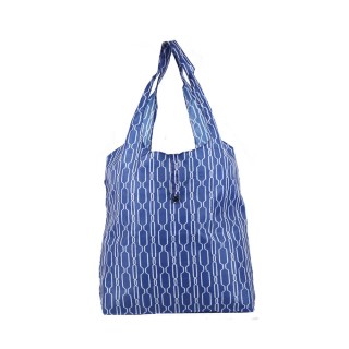 GK1689  Large Foldable Polyester Shoppers With Classic Pattern Design