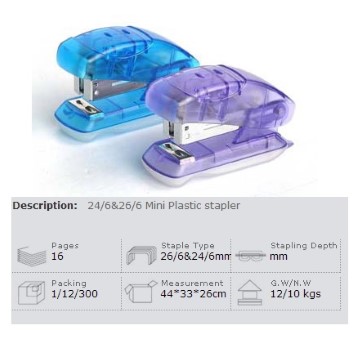 GK3124  Mini Plastic Stapler